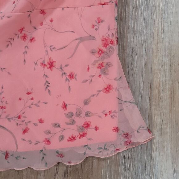 🔺️Vintage Lisa Jo Coral Floral Print Sleeveless Top Size 9/10 - Picture 5 of 10